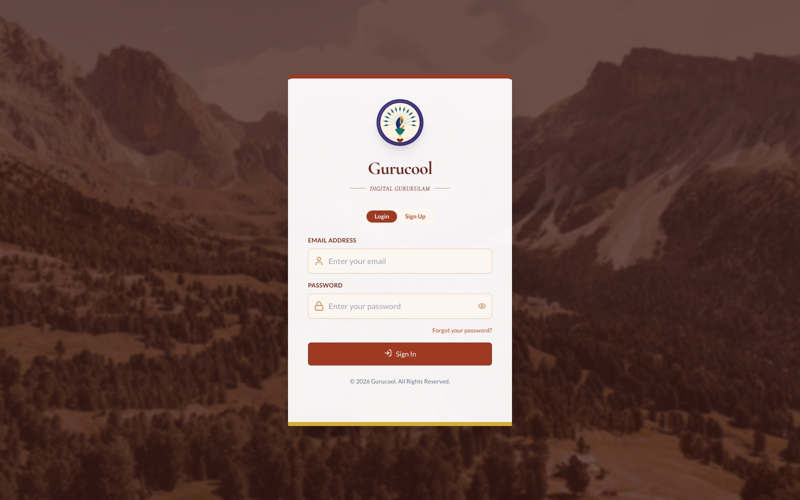Screenshot of the Gurucool app